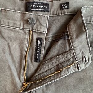 Lucky Brand Jeans 121 Heritage Slim olive Gray Pants Mens 36x30. RN80318